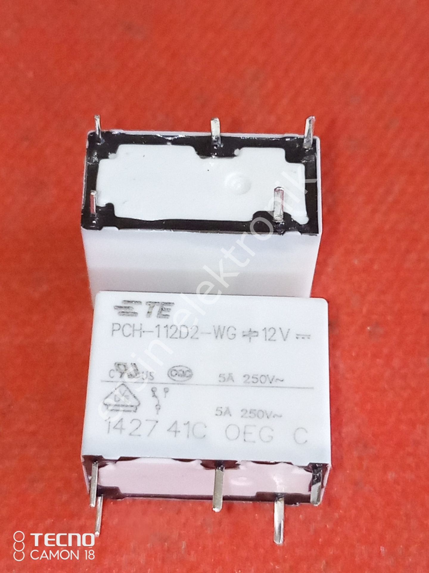 JQ1P-12V (12V) / Nais Röle(ALQ112A01)  (PCH-112D2-WG-12V)-PCH112DA) 10A.12V  (5Pin)