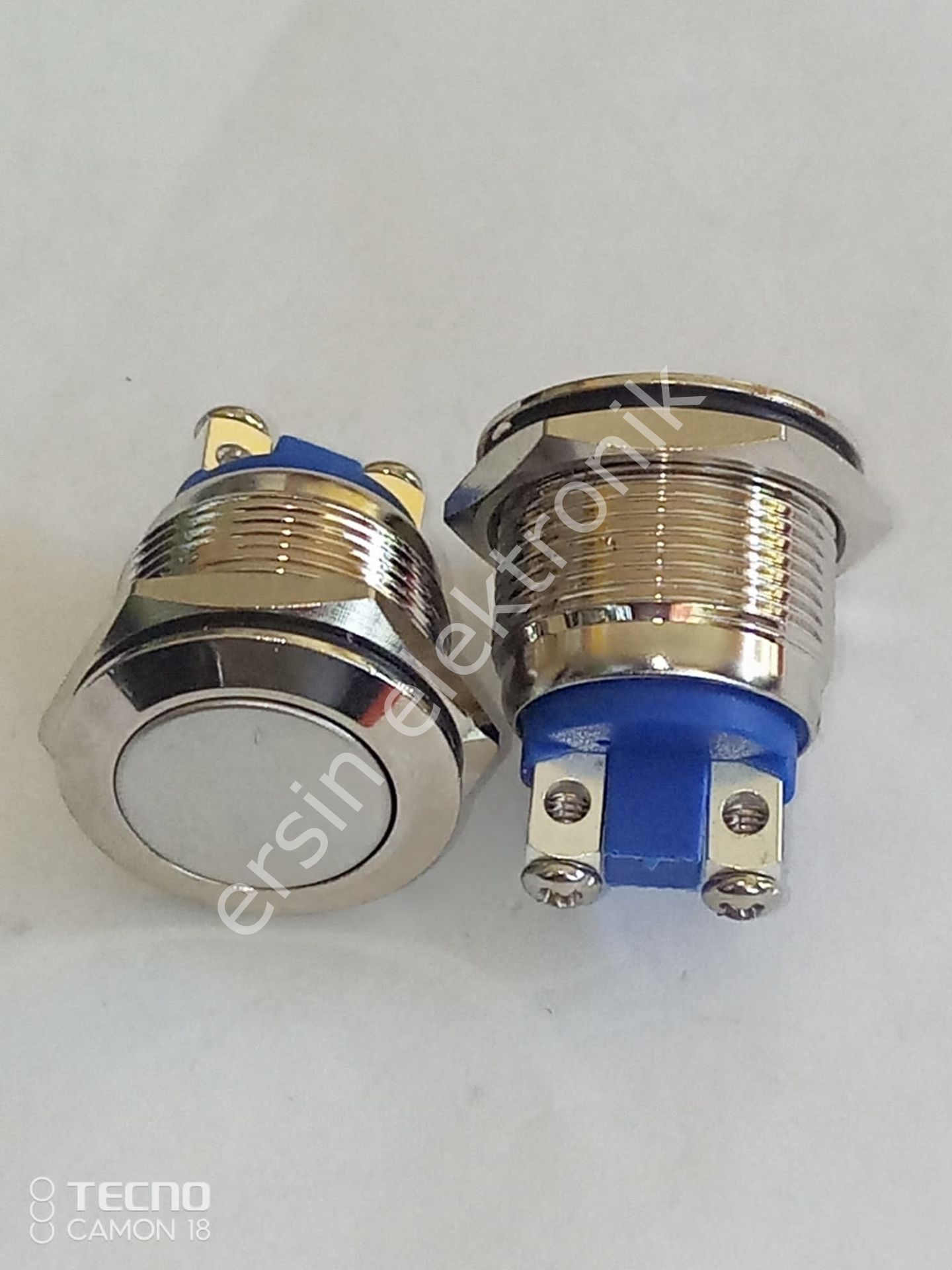 Metal Yaylı Buton  Çapı 19mm  (orjinal)