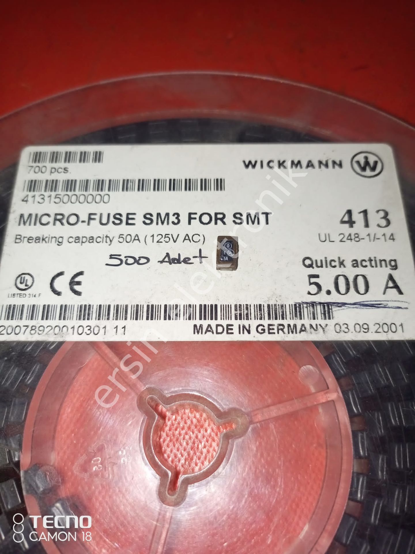 5A Smd  MICRO-FUSE SM3 FOR SMT 5A 125V  GERMANY (WICKMANN)