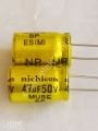47uF 50V Bipolar Elektrolitik Kondansatör (7x12mm ) NP  (kutupsuz) (Nichicon) Yeni ürün