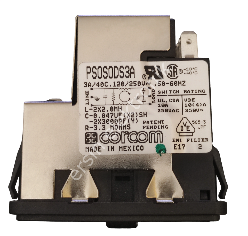 (3A)  (10A) EMİ FİLTER PS0S0DS3A  Anahtarlı -Sigortalı3A/40' 120/250V Orjinal (CORCOM)