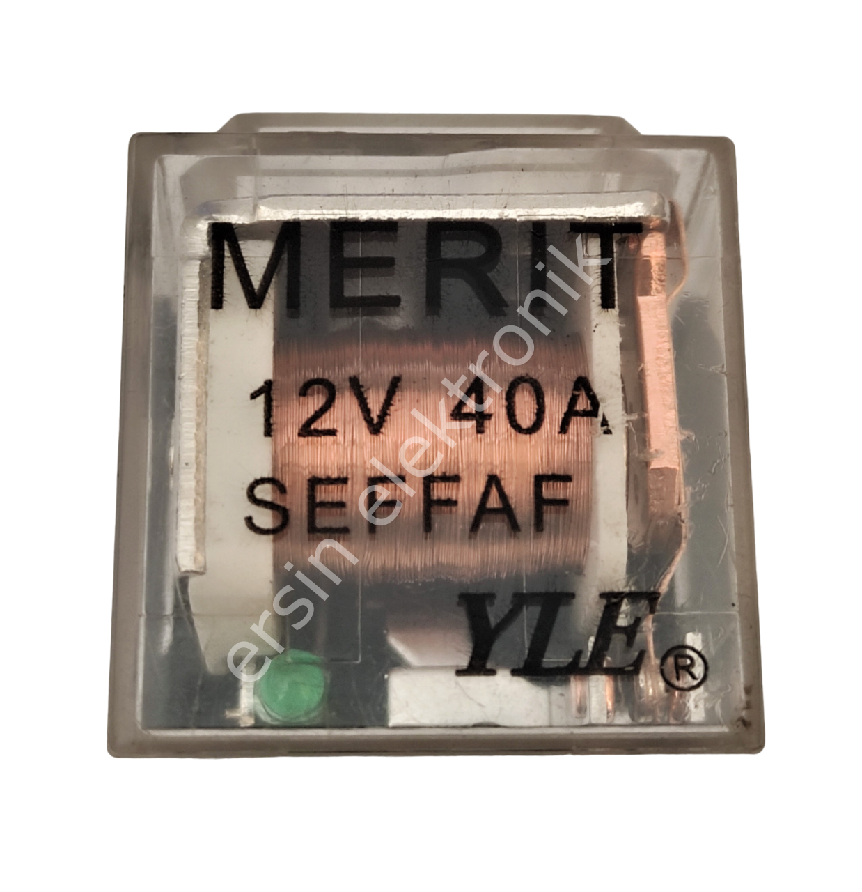 12V 40A Şeffaf Işıklı Röle (5 Bacaklı) (ledli )