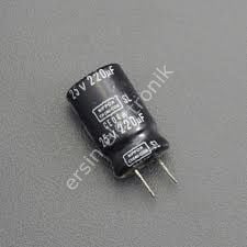 220uF 25V Elektrolitik Kondansatör (10X12mm) (Kısa pinli)