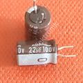 22uF 100V Elektrolitik Kondansatör (7x12) mm (Kısa Pinli) (NİCHİCON) orjinal