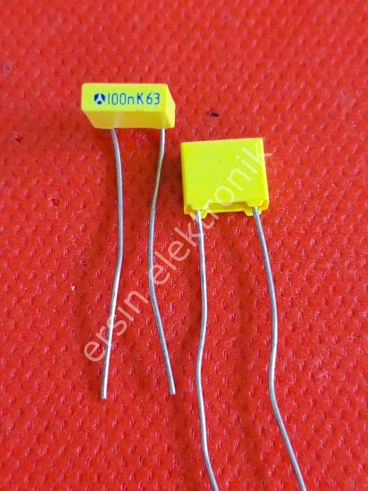 100nF 63V Polyester Kondansatör (5.08MM)  Sarı Polyester orjınal Thomson (10 Luk)