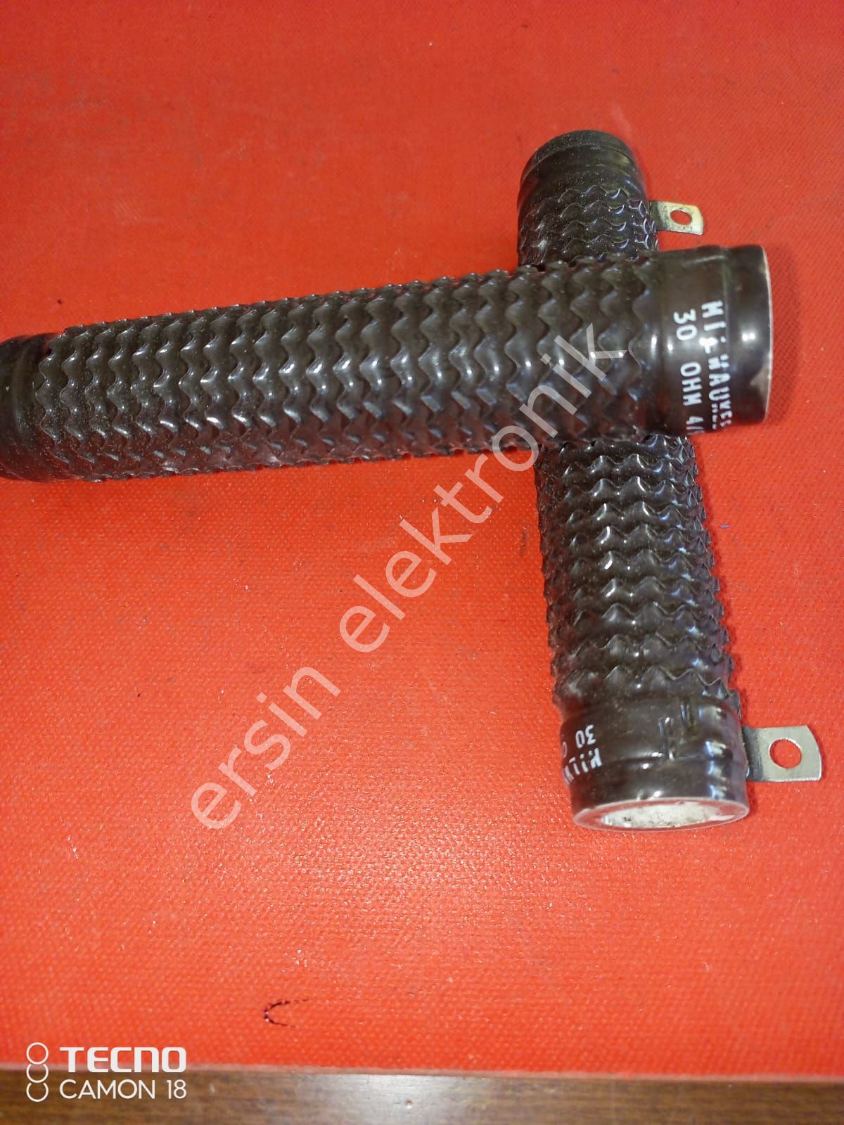 30R (Ohm) 200w Boru Tipi Direnç (İç çapı:20mm Et kalınlığı:5mm  Montaj deliklerinden itibaren:130mm)