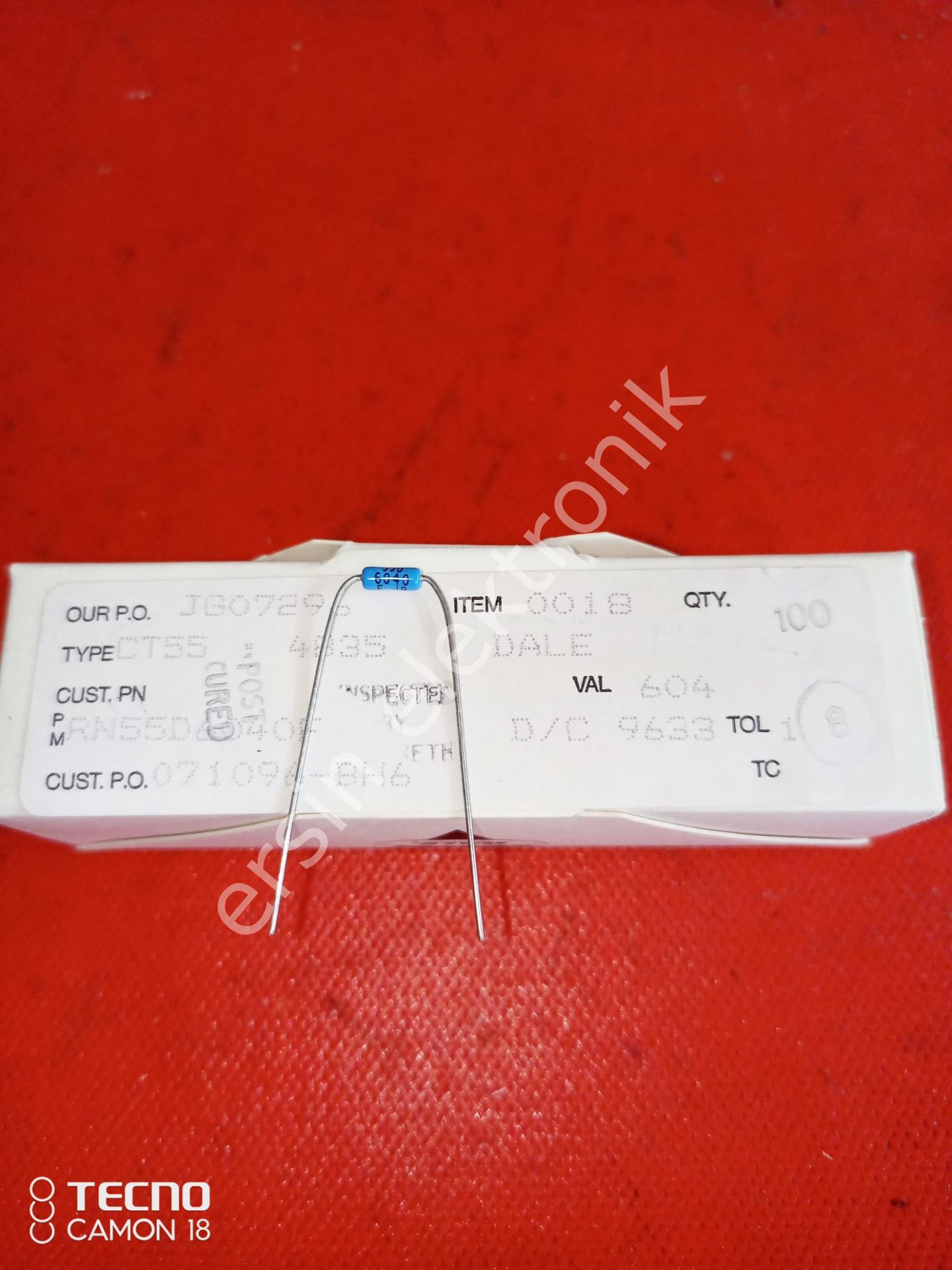 604R  0.125W %0.1  (Binde 1) Dale Direnç