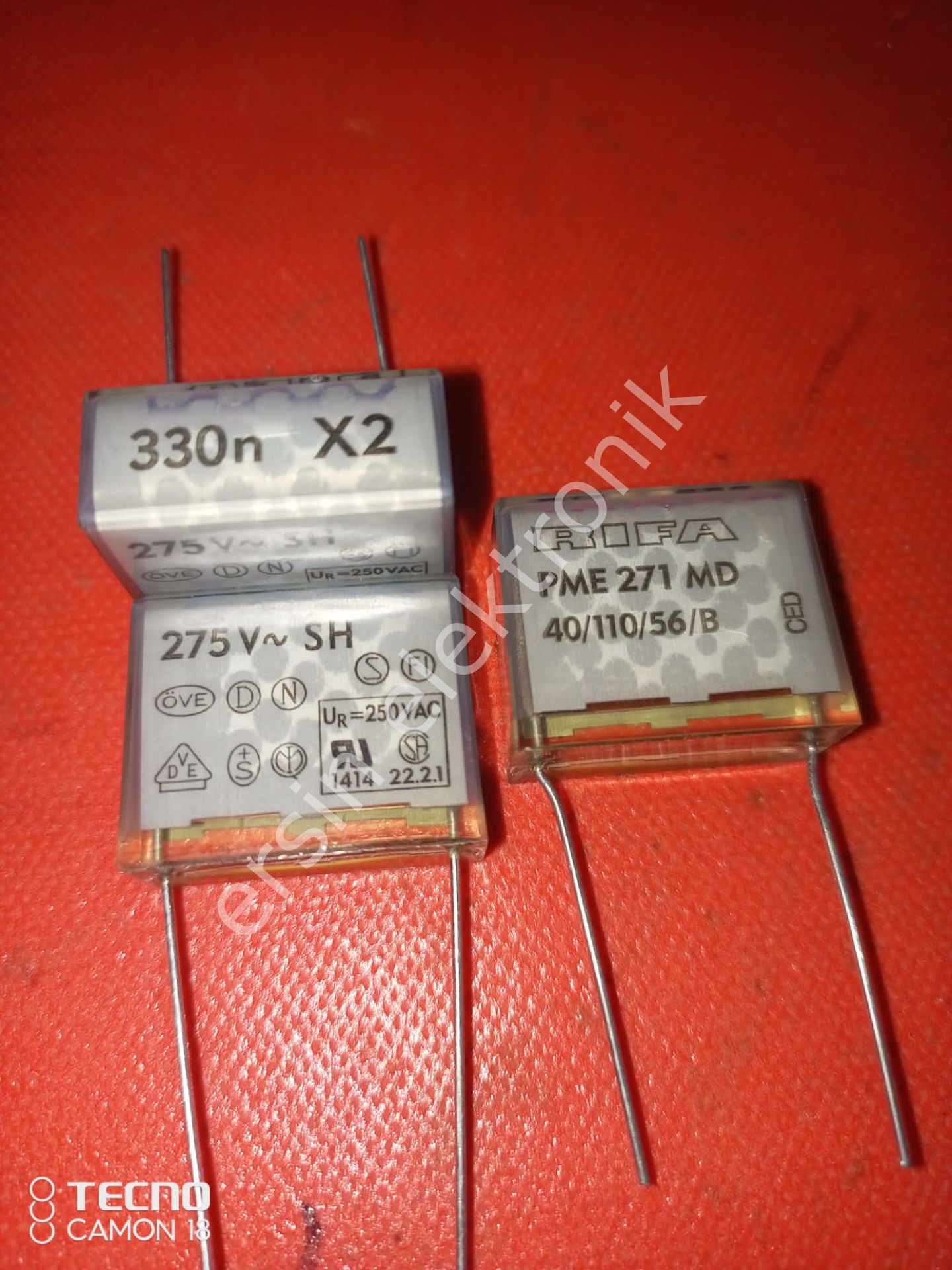 330nF 275V AC (330nF X2) Polyester Kondansatör (Bacak aralığ: 22.5mm)  (MKP K)  Stroflex  RIFA