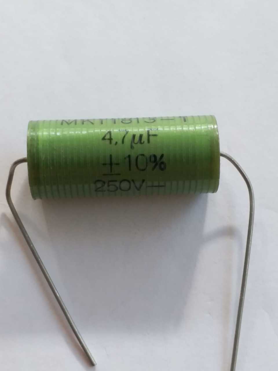 4.7uF 250V Aksiyel Polyester Kondansatör (MKT K) (ERO) (ÇAPI 12MM-UZUNLUK 30MM)