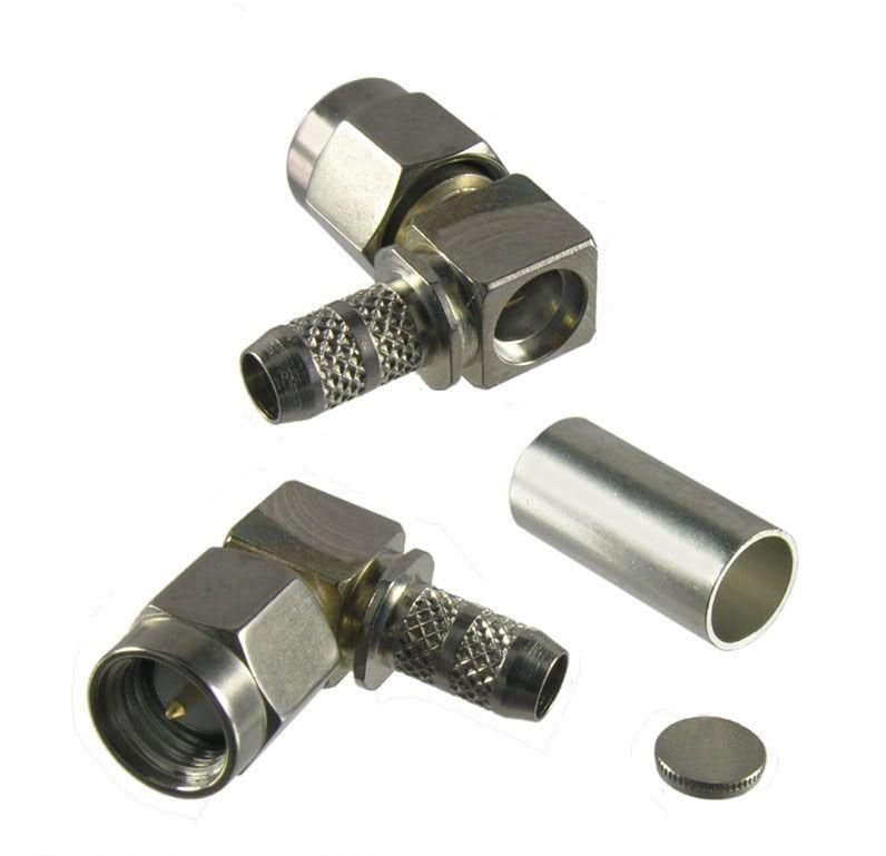 SMA Erkek Sıkmalı Konnektör 90 Derece (J01150A0089) (TELEGATNER MARKA)(ORJİNAL)