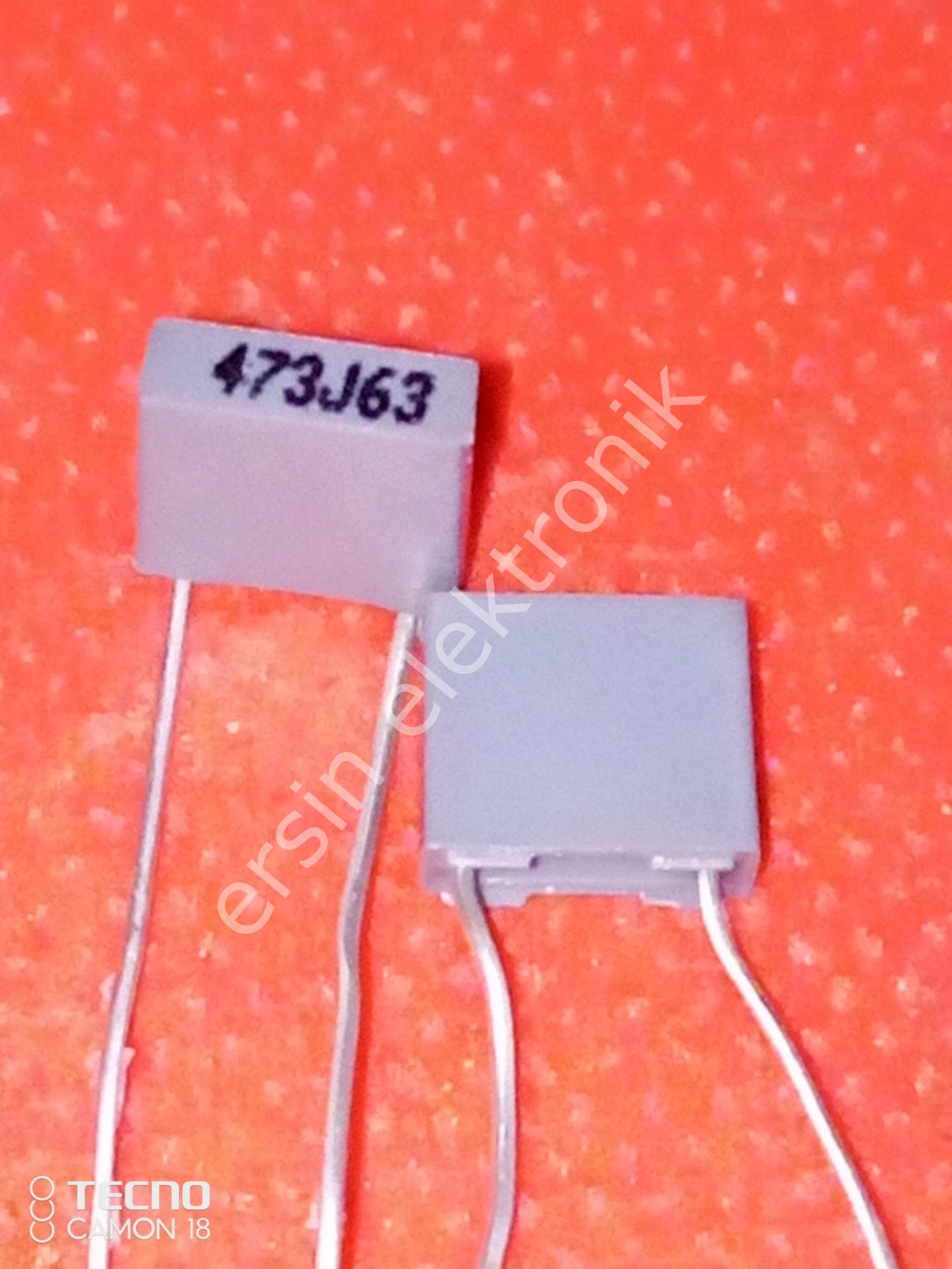 47nF 63V Polyester Kondansatör  Pin Aralığı:5mm