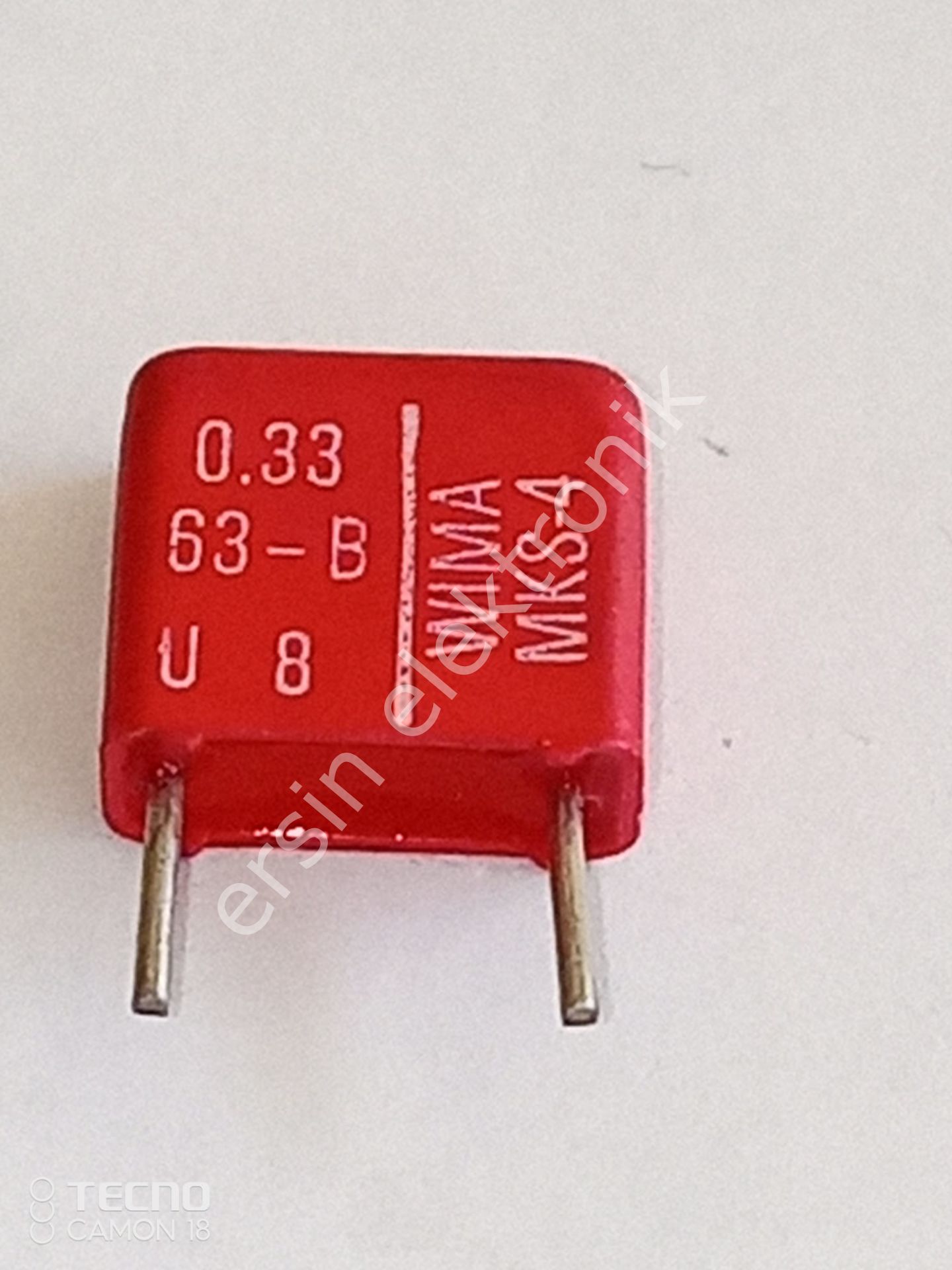 330nF 63V (0.33UF-63V ) WIMA  Polyester Kondansatör  (Pin Aralığı :10mm)