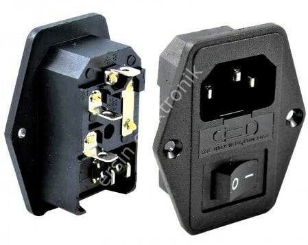 POWER SOKET ERKEK ANAHTARLI+FUSELİ KULAKLI ( IC214 )