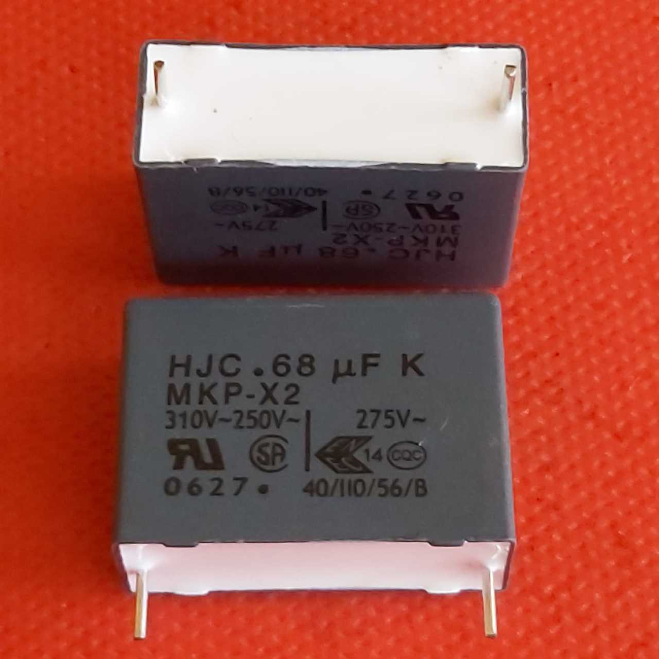 680nF 275VX2 (0.68UF) Polyester Kondansatör (Pin Aralığı:22.5mm) (Uzunluk 25mm, Kalınlık 9mm, Yükseklik 12 mm)